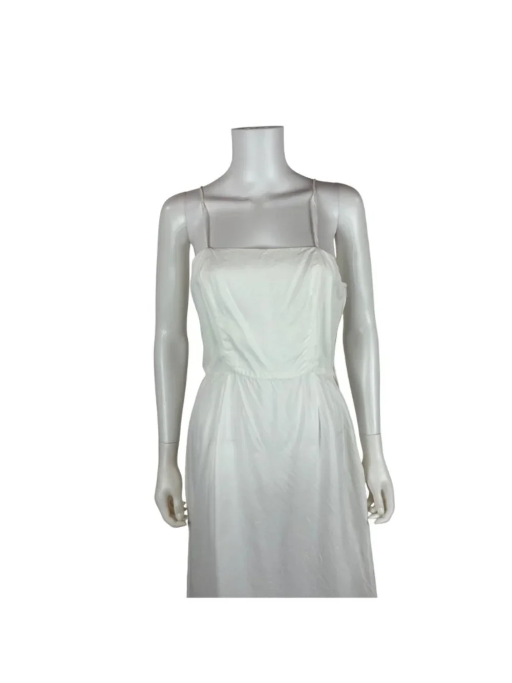 Vintage 90s Slip Dress Womens Extra Small White Knee Length Lingerie - Picture 2 of 10